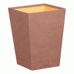 RHODIARAMA CORBEILLE À PAPIER SIMILI CUIR ITALIEN 27X27X32 CM - BOIS DE ROSE