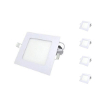 SILAMP - SPOT LED EXTRA PLAT CARRÉ 6W BLANC (PACK DE 5) - BLANC FROID 6000K - 8000K BLANC FROID 6000K - 8000K