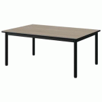 TABLE MALIBU 120X80 T1 4P STRA CHÊNE 1146/NOIR NOIR 9005