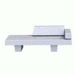 BANC TRIBECA BÉTON BLANC SABLÉ PIED BÉTON