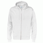 COTTOVER SWEATSHIRT À CAPUCHE FULL ZIP HOMME - CERTIFIÉ GOTS BLANC - TAILLE XXXL