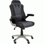 FAUTEUIL DE GAMING TALAVE EN SIMILICUIR - NOIR/GRIS FONCÉ - FOROL