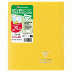 LOT DE 10 - CAHIER PIQUÉ KOVERBOOK 17X22 CM 96 PAGES GRANDS CARREAUX COUVERTURE POLYPROPYLÈNE OPAQUE 100% RECYCLÉ - JAUNE