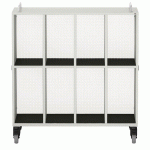 MEUBLE BAS SHIFT+ LANDSCAPE MÉLA POUR CARTABLES 8 CASES - GRIS ANDES - BLANC - MANUTAN COLLECTIVITÉS