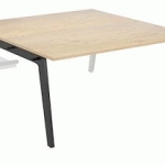 PÔLE 2 BUREAUX SUIVANT BLANC L 160 X 163 CM - EXPRIM - PIÉTEMENT ANTHRACITE