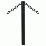 POTELET PROVINCE Ø76 MM CHAINES 2 ANNEAUX INOX NOIR 9005 - PROCITY