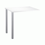 RETOUR BUREAU SUSPENDU SQUADRA L 80 X P 60 CM PLATEAU BLANC PIEDS ALUMINIUM