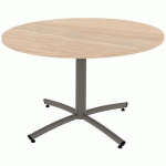 TABLE TIM Ø 120 CM T1 - PC - PLAT STRAT ABS - ACACIA/GRIS ARG - RODET