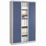 ARMOIRE MÉTAL CLASSTOUT COLOR - A RIDEAUX - L. 120 X H. 198 CM  - CORPS ALUMINIUM  - RIDEAUX BLEU