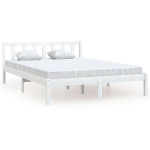 LES TENDANCES - CADRE DE LIT BLANC BOIS DE PIN MASSIF 120X190CM UK PETIT DOUBLE