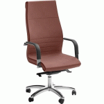 FAUTEUIL DE DIRECTION HAUT DAMA - REVÊTEMENT CUIR - BORDEAUX - QUADRIFOGLIO