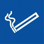 PICTOGRAMME CIGARETTE POUR ZONE FUMEUR  - 100 X 100 MM - VINYLE SOUPLE AUTOCOLLANT - LOT DE 4