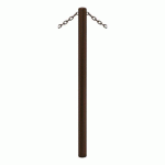 POTELET CARREFOUR Ø 60MM CHAINES 2 ANNEAUX GALVA MARRON 8017 - PROCITY