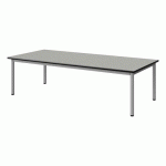 TABLE MALIBU 180X80 T1 4P STRA ISOS GRIS 1400/NOIR GRIS 9006