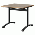 TABLE MALIBU 80X80 T5 DL STRA ALAISÉ CHÊNE 1146/NOIR 9005