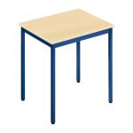 TABLE POLYVALENTE DROIT - L. 70 X P. 60 CM - PLATEAU ERABLE - PIEDS BLEU