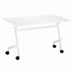 TABLE RABATTABLE L 120 X P 70 CM BLANCHE BRUNEAU PRACTIKA PLUS PIEDS BLANC