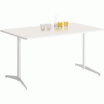 TABLE TAMARIS 140 X 80 PL.BLANC/BLANC PIET.BLANC/TRANSP. - CLEN