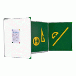 TABLEAU TRIPTYQUE AIR+ 1,20 X 2 M - INTÉRIEUR VERT - CADRE ALU ANODISÉ - MANUTAN COLLECTIVITÉS