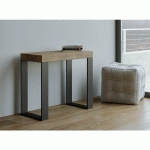 ITAMOBY - CONSOLE EXTENSIBLE 90X40/300 CM TECNO QUERCIA NATURA STRUCTURE ANTHRACITE
