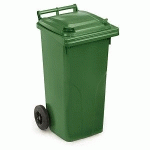 CONTENEUR À DÉCHETS COULEUR 2 ROUES 120 L VERT