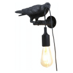 BARCELONA LED - APPLIQUE DESIGN OISEAU CORB EN RÉSINE - BIRD SERIES - NOIR - NOIR