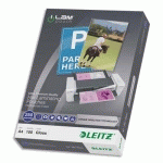 POCHETTES DE PLASTIFICATION LEITZ - A4 - 250 MICRONS - PACK DE 100