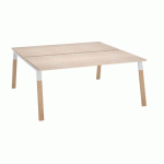 PÔLE DE 2 BUREAUX ECLA CHÊNE CLAIR L 180 X P 80 CM PIEDS MÉTAL FINITION BOIS