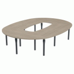 TABLE DE RÉUNION NOGA OVALE 335 X 250 CM CHÊNE GRIS ANTHRACITE