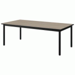 TABLE MALIBU 160X80 T2 4P STRA CHÊNE 1146/NOIR NOIR 9005
