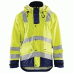 VESTE DE PLUIE NIVEAU 2 JAUNE FLUORESCENT/MARINE TAILLE S - BLAKLADER