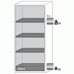 ARMOIRE SÉCURITÉ S-CLASSIC-90 S90.196.090.WDAS GRIS CLAIR