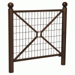 BARRIÈRE PROVINCE GRILLAGÉE 1.07 M BOULE - ZINC MARRON 8017 - PROCITY