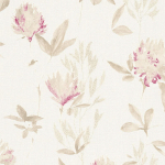 BRICOFLOR - PAPIER PEINT INTISSÉ MOTIF FLORAL POUR COULOIR | PAPIER PEINT FLEURI MODERNE EFFET PEINTURE | TAPISSERIE FLEURIE BEIGE & ROSE CUISINE