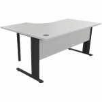 BUREAU COMPACT ASYMÉTRIQUE PIED L 160X120X60 RETOUR DROIT GRIS/ANTHRACITE - MANUTAN COLLECTIVITÉS