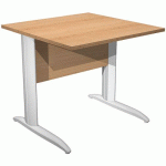 BUREAU DROIT PIEDS L EN MÉTAL FAST - 80 CM - HÊTRE - BLANC