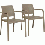 FAUTEUIL JARDIN EMPILABLE DOCK TAUPE EN LOT - EZPELETA
