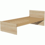 LIT TÊTE ET PIED DROIT SOMMIER À LATTES 90X190CM IDENTITÉ ARGENT/CHÊNE - MANUTAN COLLECTIVITÉS