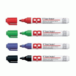 LOT DE 10 - MARQUEUR EFFAÇABLE BRUNEAU POINTE OGIVE 2 À 3 MM COULEURS ASSORTIES CORPS PLASTIQUE