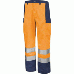 PANTALON FLUO BASE XP 9B81 - ORANGE FLUO / MARINE - 0 - CEPOVETT SAFETY