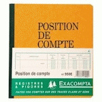 REGISTRE STANDARD EXACOMPTA PIQÛRE POSITION DE COMPTE 4 COLONNES 950 21 X 19 CM