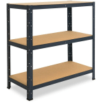 SHELFPLAZA - HOME 100X90X40CM ÉTAGÈRE CHARGE LOURDE ANTHRACITE / ETAGERE METALLIQUE 3 NIVEAUX / 175KG CAPACITÉ CHARGE / ETAGERE EN METAL, ÉTAGÈRES DE