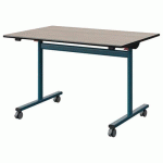 TABLE MALIBU RAB 120X80 T6 DL ST ANTIB ACACIA/NOIR BLEU 5025 - MANUTAN EXPERT
