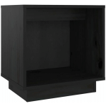 TABLE DE CHEVET NOIR 40X30X40 CM BOIS DE PIN SOLIDE