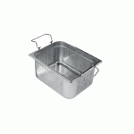 BAC GASTRO INOX 2/3 PERFORÉ À  ANSES PLIABLES - H 100 MM