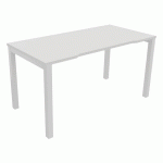 BUREAU ASTRO ARCHE DROIT ÉCHANCRÉ 140 X 70 BLANC/BLANC - BURONOMIC