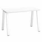 BUREAU DROIT INDIVIDUEL BLANC 120 X 60 CM, PIÉTEMENT MÉTAL BLANC - ARCH