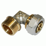 COUDE MÂLE À COMPRESSION POUR TUBE MULTICOUCHE - M15X17 - DIAM 16 MM BOUTTÉ