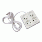 MULTIPRISE 4 PRISES SANS INTERRUPTEUR - CÂBLE 90 CM