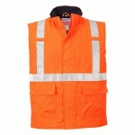 PORTWEST S776 BODYWARMER HI-VIS BIZFLAME ANTISTATIQUE ET FR ORANGE - TAILLE S